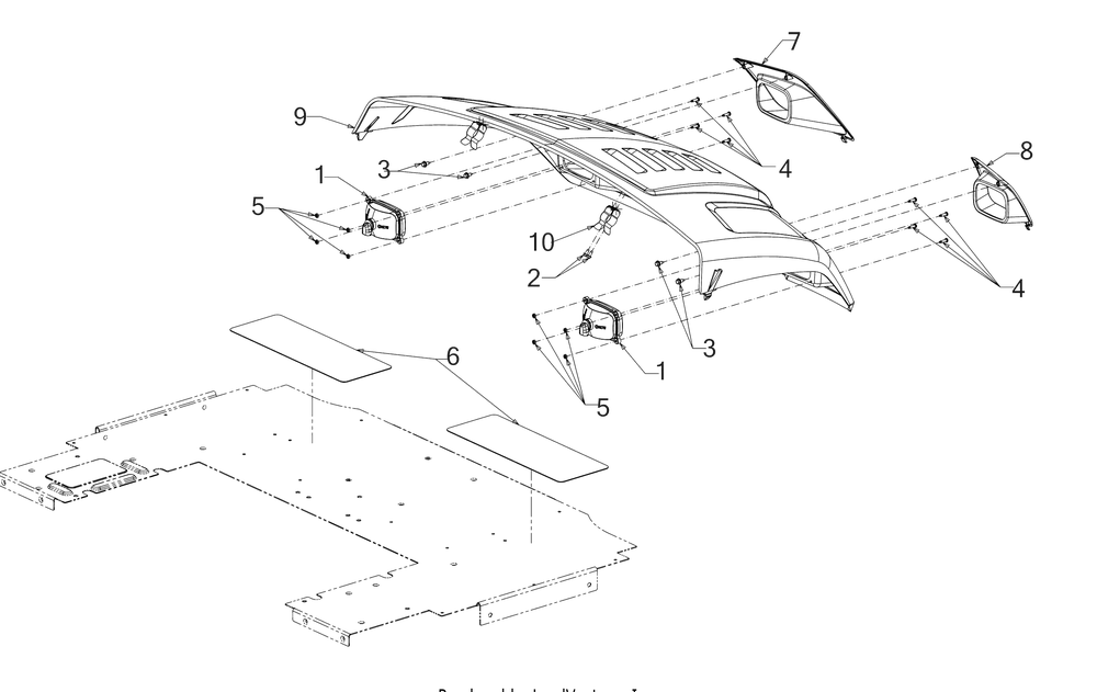 Hood Diagram and Parts List for WT747EFI (37AM486M010)(2018) Cub Cadet Lawn Tractor Accessories